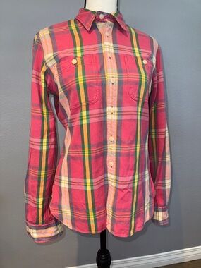 Vintage Ralph Lauren Pink Plaid Lightweight Button-Down Shirt